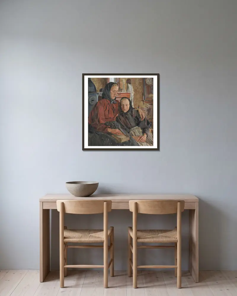 Sestry, Carl Wilhelmson v rámu na stěně