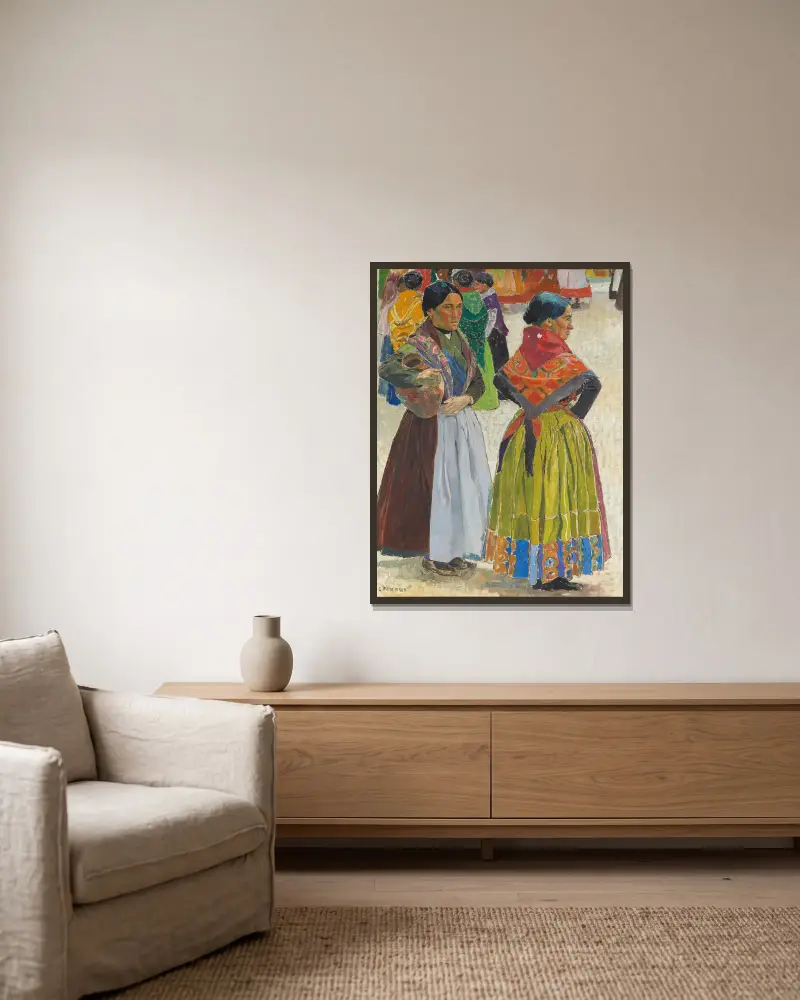 Spanische Frauen von Carl Wilhelmson gerahmt an einer Wand