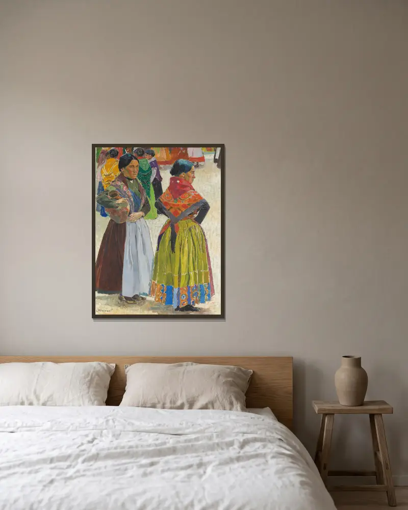Spanische Frauen von Carl Wilhelmson gerahmt an einer Wand