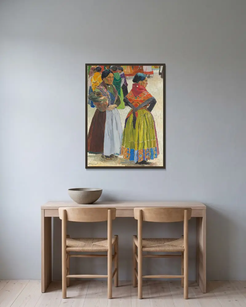 Spanische Frauen von Carl Wilhelmson gerahmt an einer Wand
