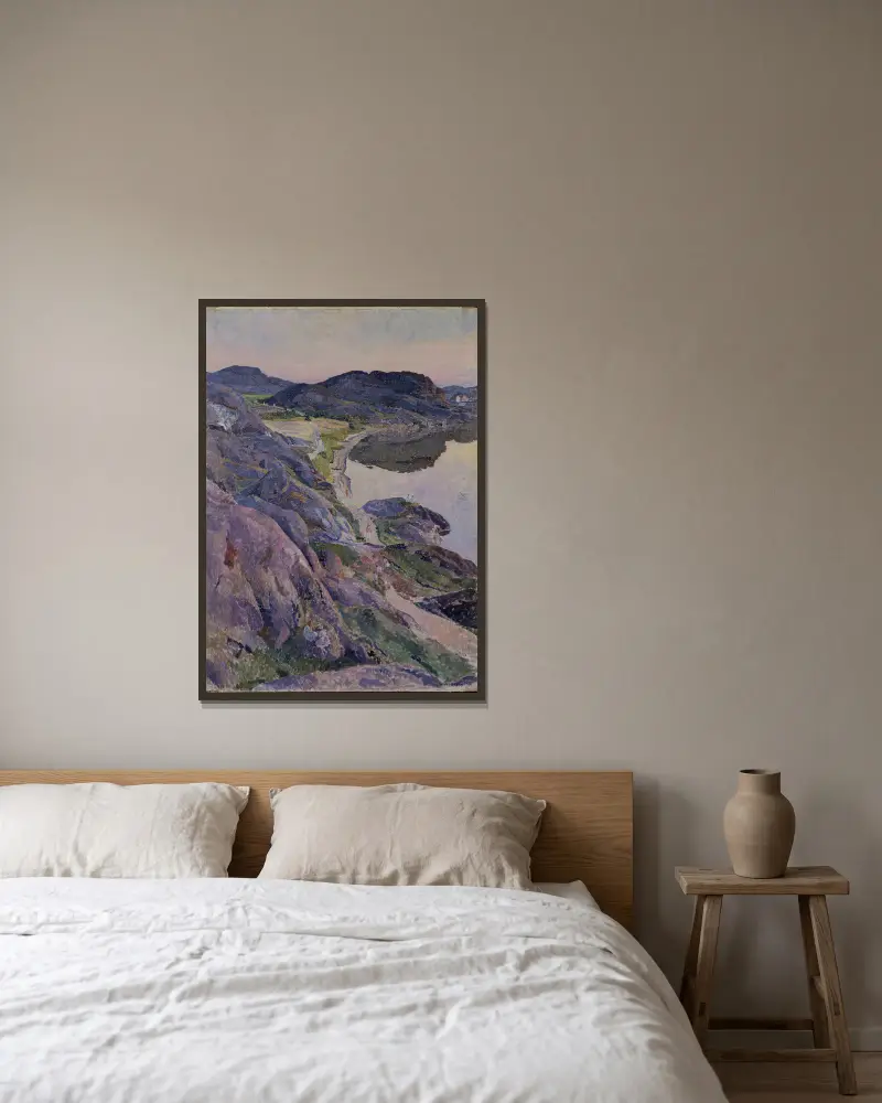 Die Bögevikstraße von Carl Wilhelmson gerahmt an einer Wand