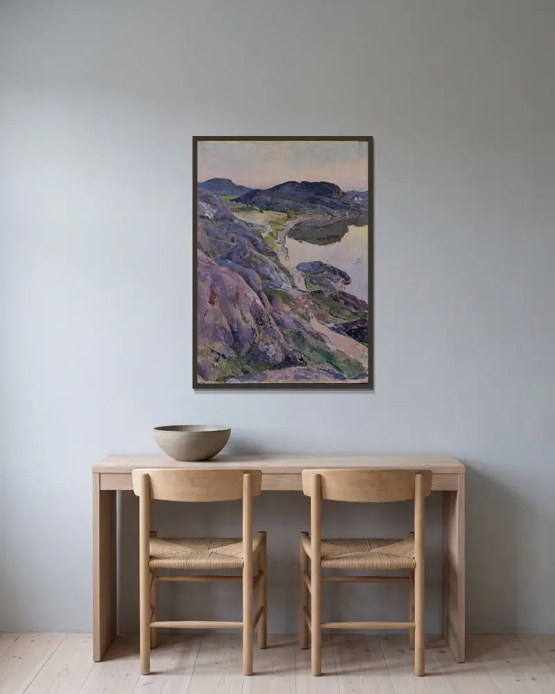 Die Bögevikstraße von Carl Wilhelmson gerahmt an einer Wand