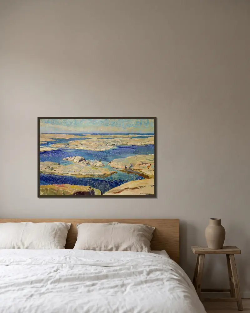 Gåsö skärgård av Carl Wilhelmson inramad på en vägg