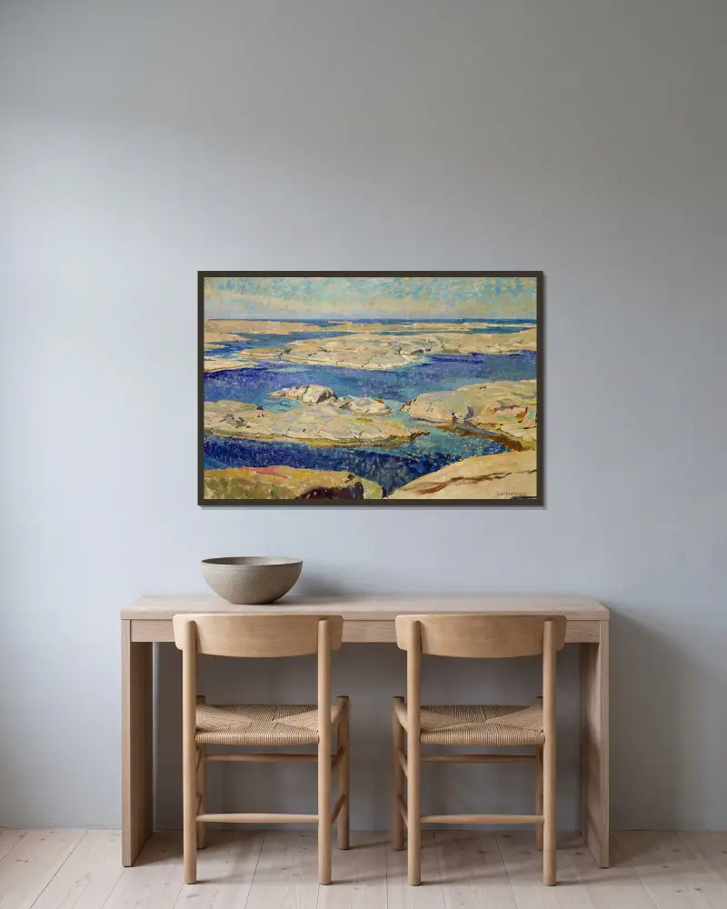 Gåsö skärgård av Carl Wilhelmson inramad på en vägg