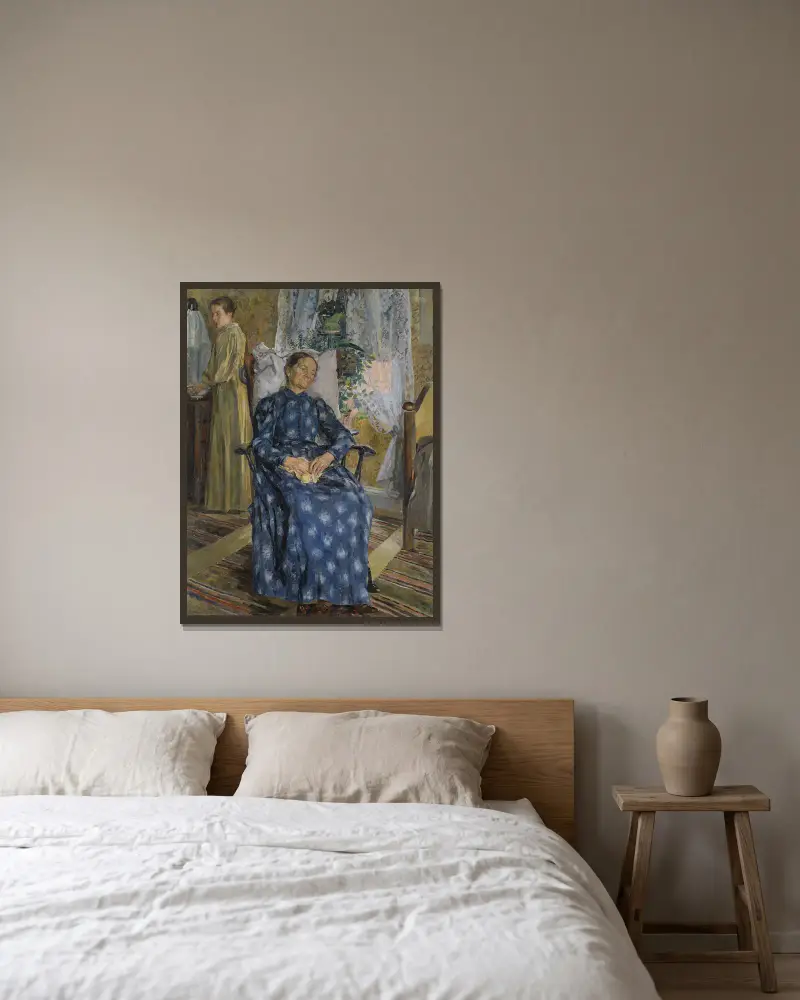 Müde von Carl Wilhelmson gerahmt an einer Wand