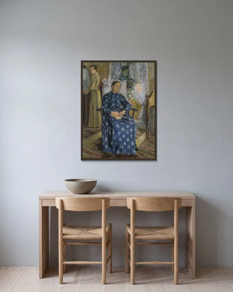 Müde von Carl Wilhelmson gerahmt an einer Wand