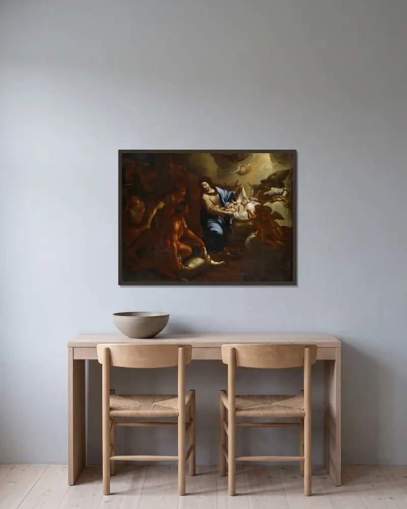 Pokłon pasterzy, Carlo Maratti w ramie na ścianie