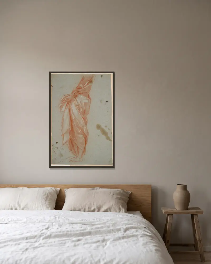 Studie draperie, Carlo Maratti v rámu na stěně