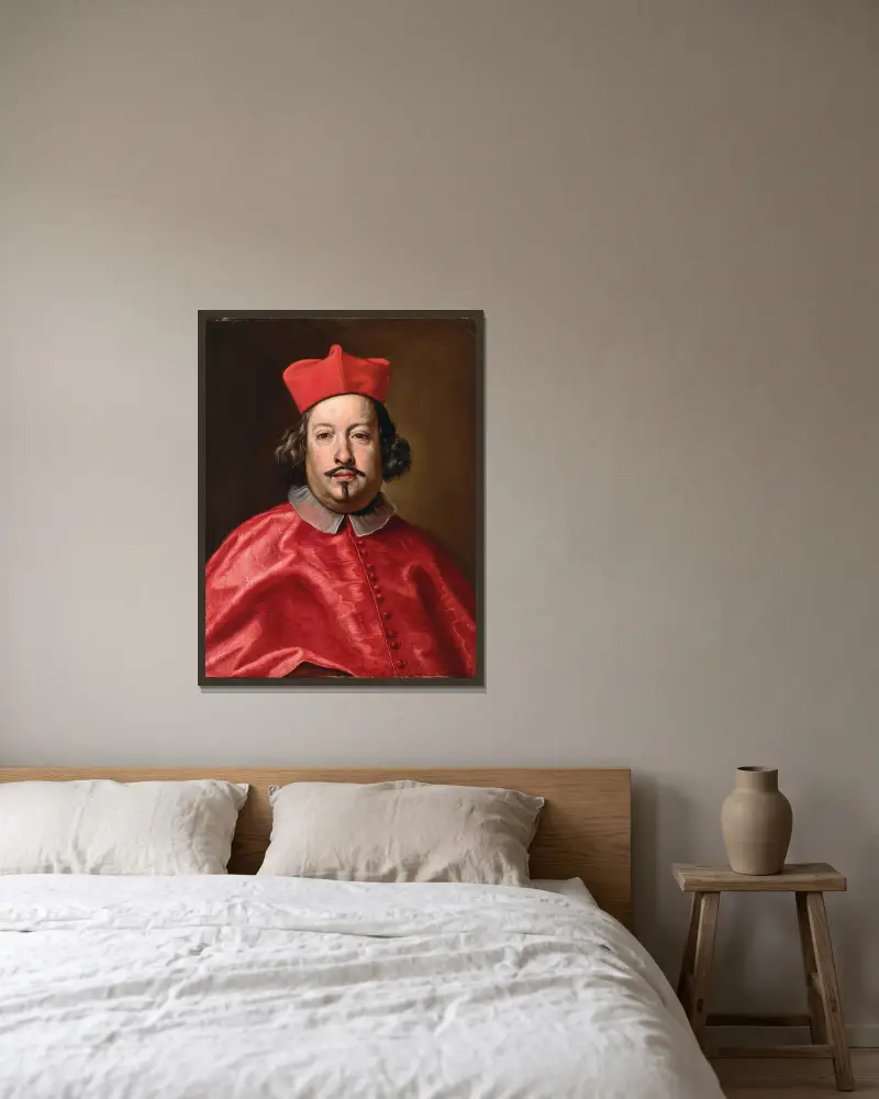 Portrait Of Cardinal Camillo Massimo av Carlo Maratti inramad på en vägg