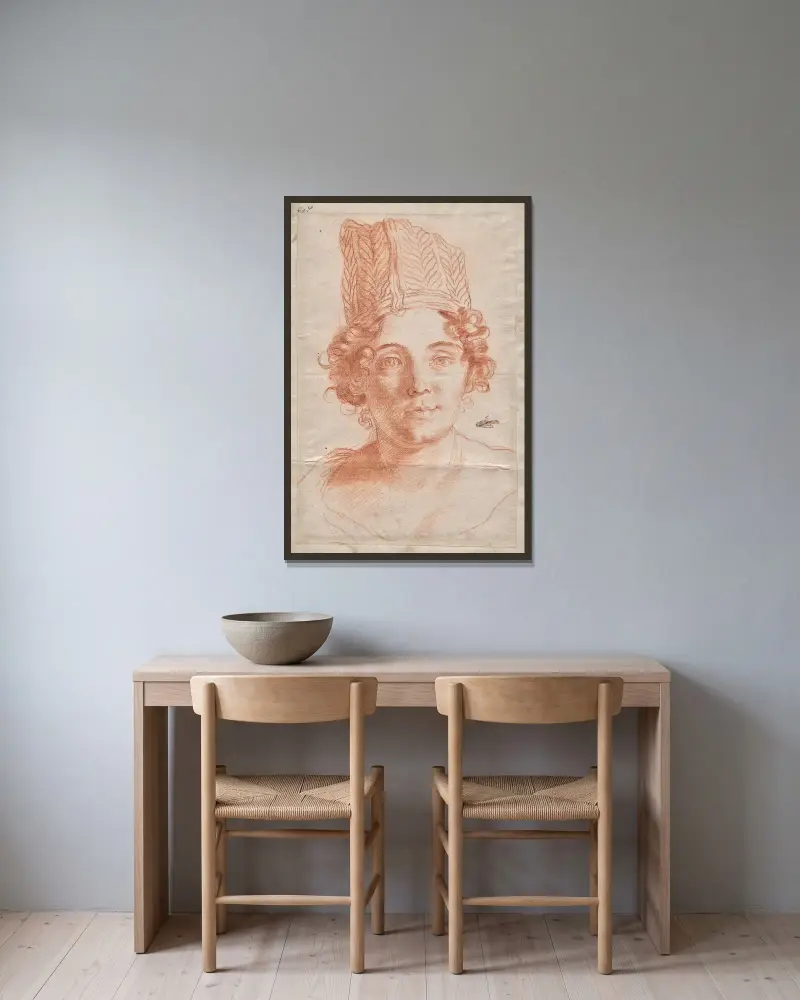 Porträt der Francesca Gommi, Ehefrau von Carlo Maratti von Carlo Maratti gerahmt an einer Wand