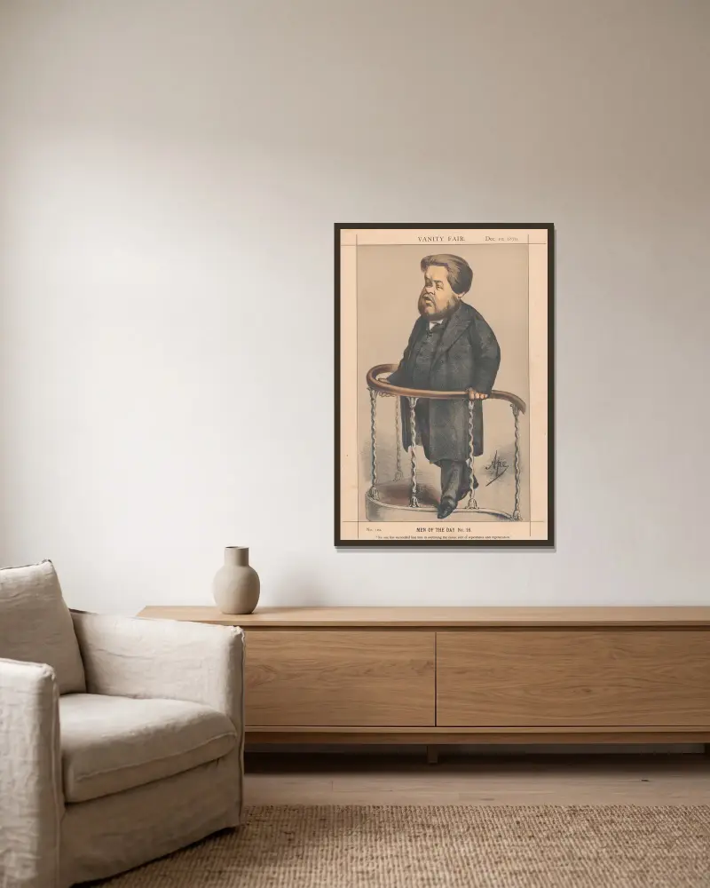 Klerus. „Niemand hat es wie er verstanden, die komische Seite von Reue und Wiedergeburt zu zeichnen“. Charles Spurgeon. 10. Dezember 1870 von Carlo Pellegrini gerahmt an einer Wand