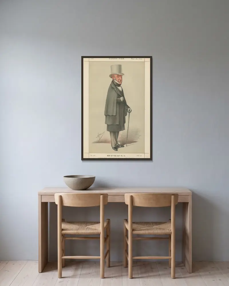 Ärzte und Wissenschaftler. „Ein treuer Freund, ein bedeutender Gelehrter und der bestmögliche Präsident.“ Sir Robert Nurchison. 25. November 1870 von Carlo Pellegrini gerahmt an einer Wand