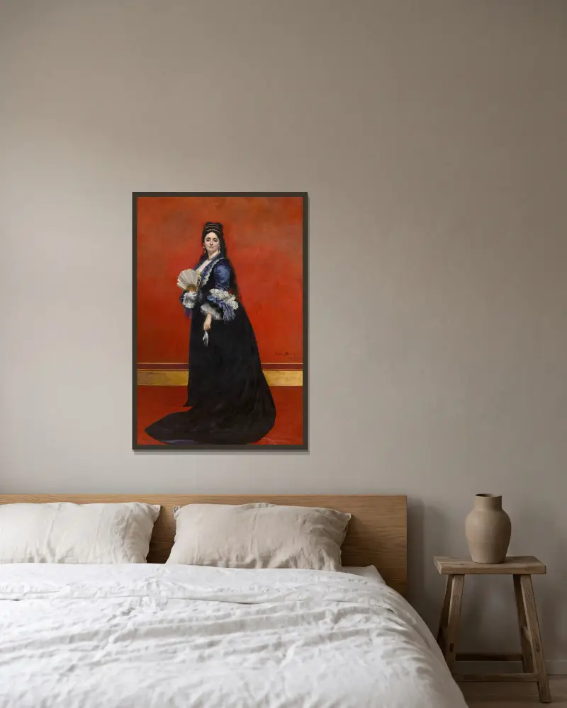 Countess Rattazzi, née Maria-Laetitia Bonaparte-Wyse av Carolus-Duran inramad på en vägg