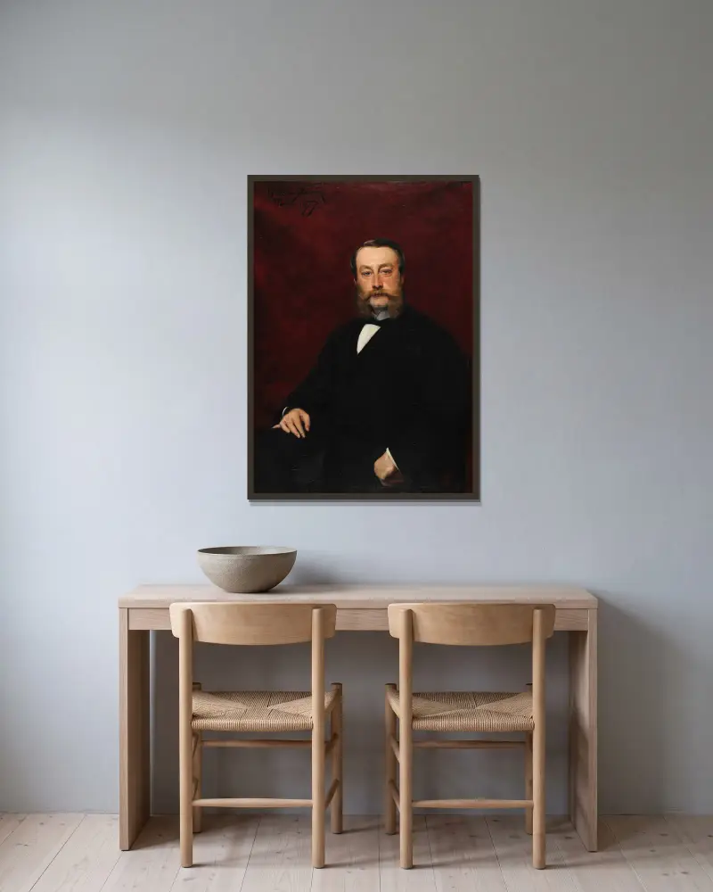 Henri Alexandre Louis Pommery von Carolus-Duran gerahmt an einer Wand