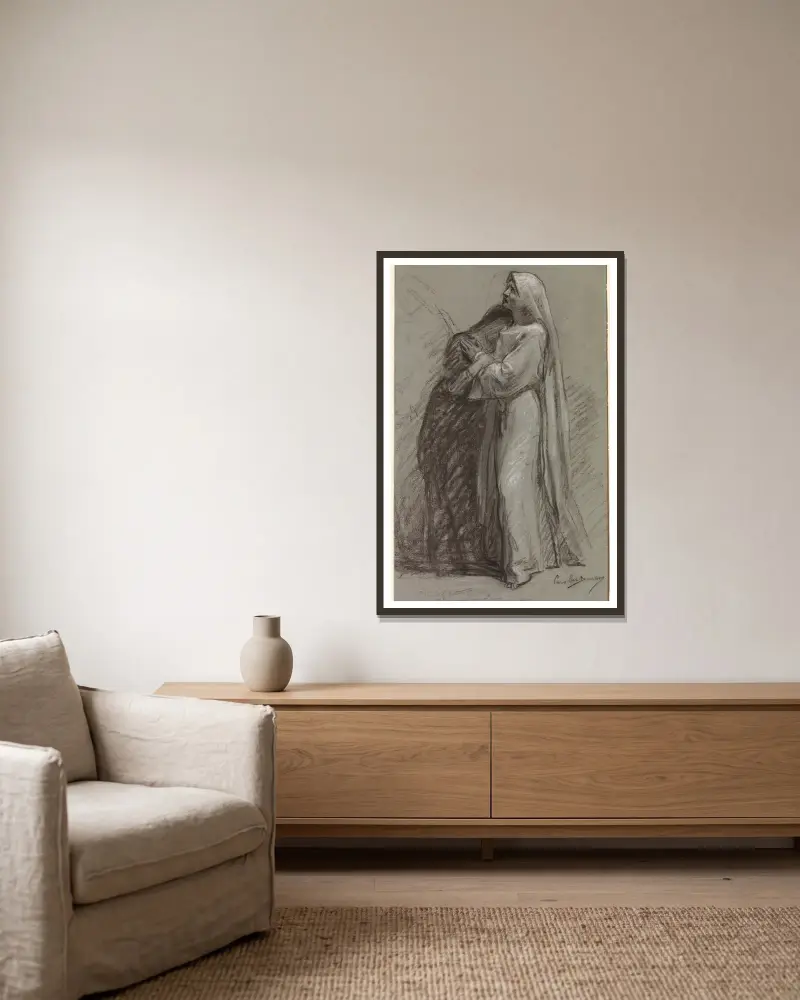 Licht und Schatten von Carolus-Duran gerahmt an einer Wand