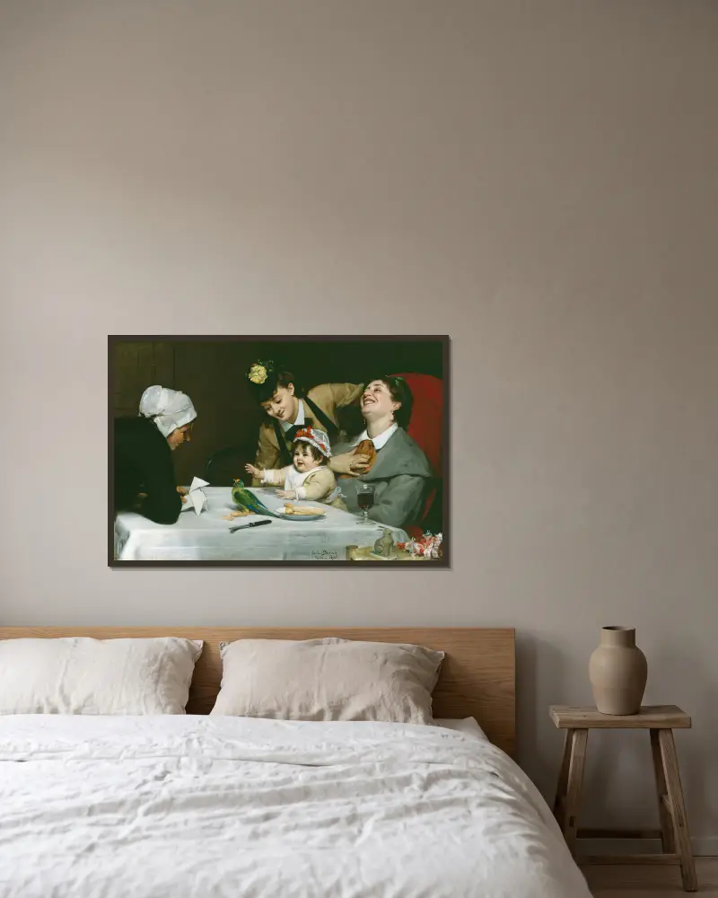Merrymakers av Carolus-Duran inramad på en vägg