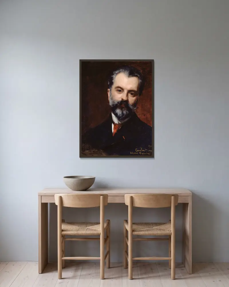 Porträtt av Arsène Alexandre (1859–1935), konsthistoriker och kritiker av Carolus-Duran inramad på en vägg