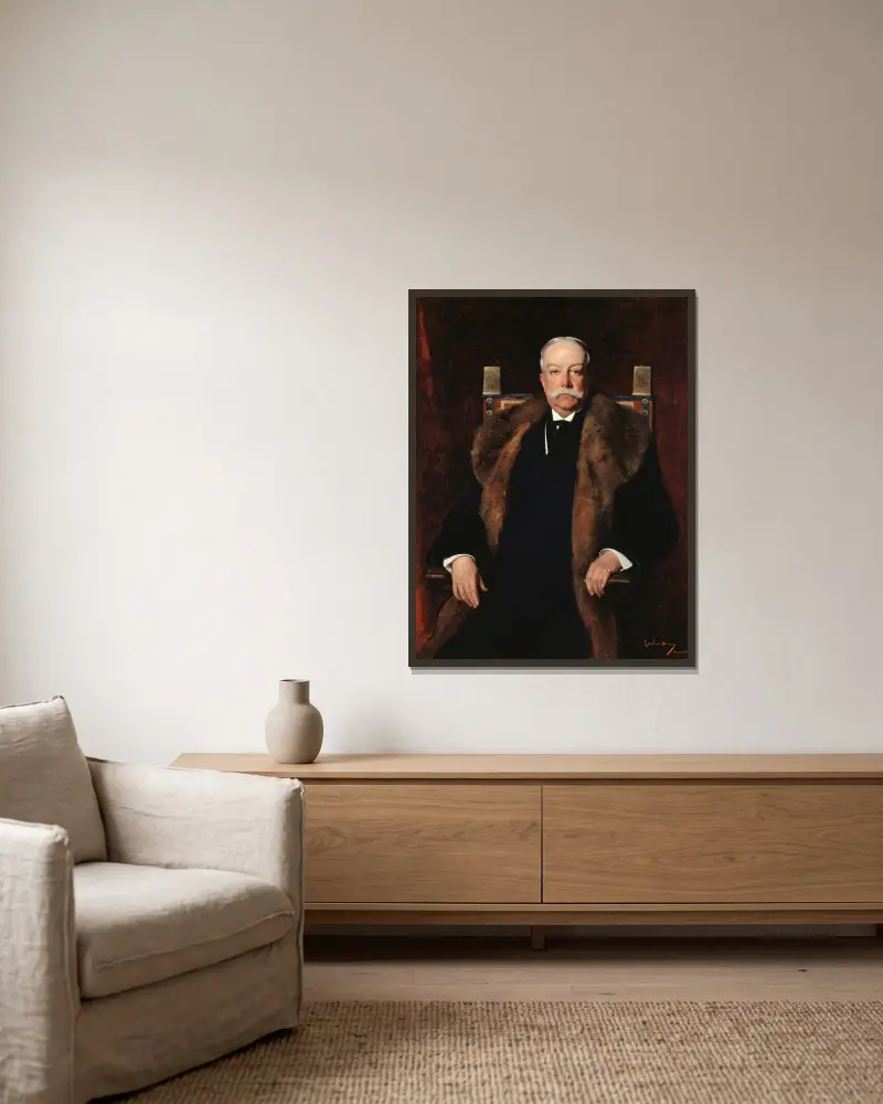 Portrait d’Augustus Gurnee av Carolus-Duran inramad på en vägg