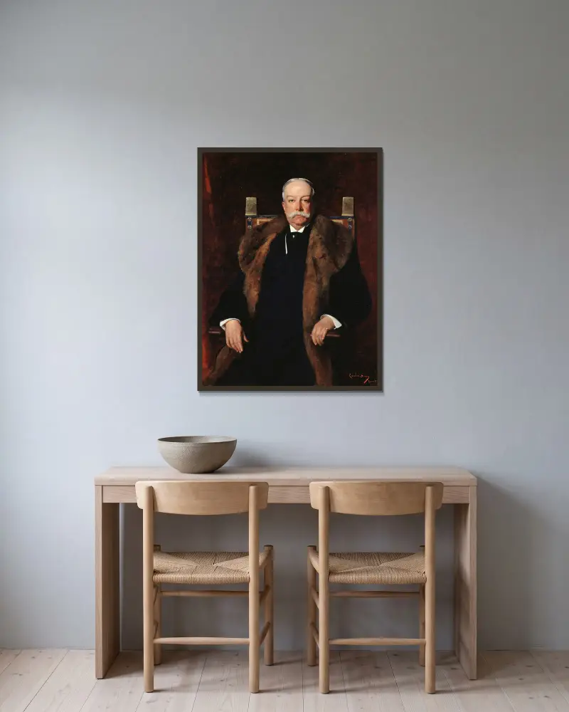Portrait d’Augustus Gurnee av Carolus-Duran inramad på en vägg