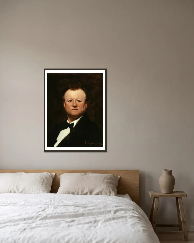 Portrait de Jean-François Berthelier (1830-1888), chanteur av Carolus-Duran inramad på en vägg