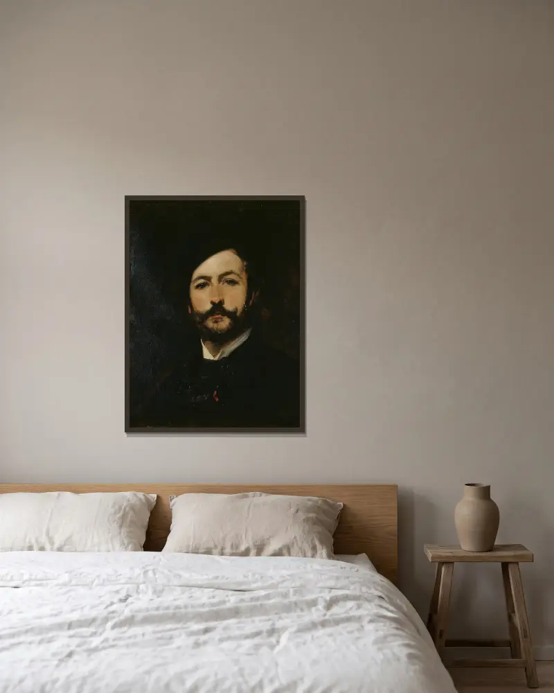 Porträtt av baron Antoine d’Ezpeleta av Carolus-Duran inramad på en vägg