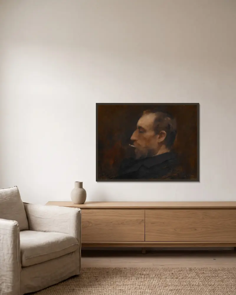 Porträtt av en man av Carolus-Duran inramad på en vägg