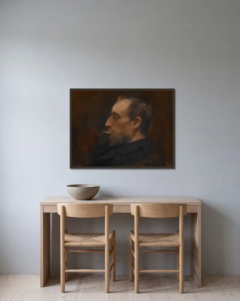Porträtt av en man av Carolus-Duran inramad på en vägg