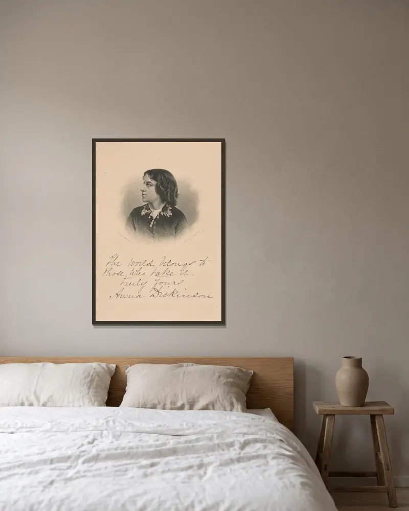 Anna Dickinson von Felix Octavius Carr Darley gerahmt an einer Wand