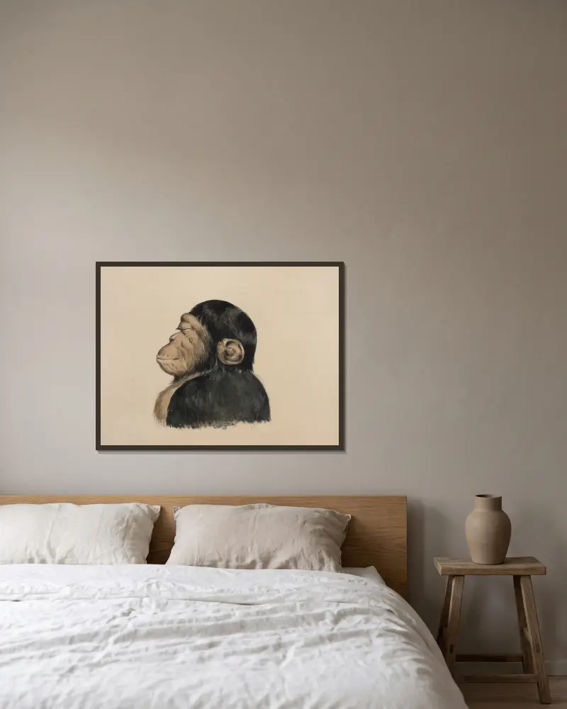 Orang-Utang von Felix Octavius Carr Darley gerahmt an einer Wand