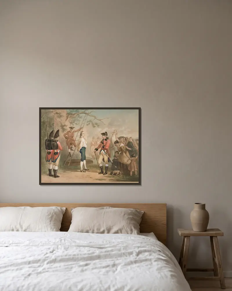 Nathan Hales letzte Worte; die Hinrichtung von Felix Octavius Carr Darley gerahmt an einer Wand
