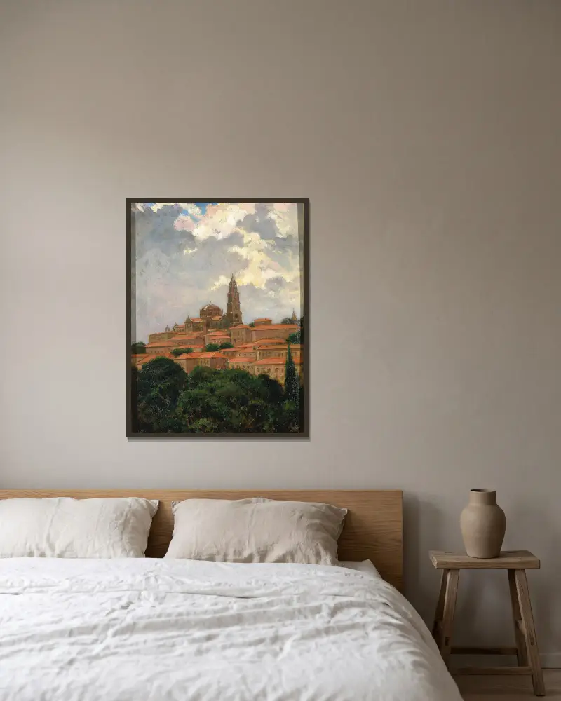Cathedral at le Puy av James Carroll Beckwith inramad på en vägg