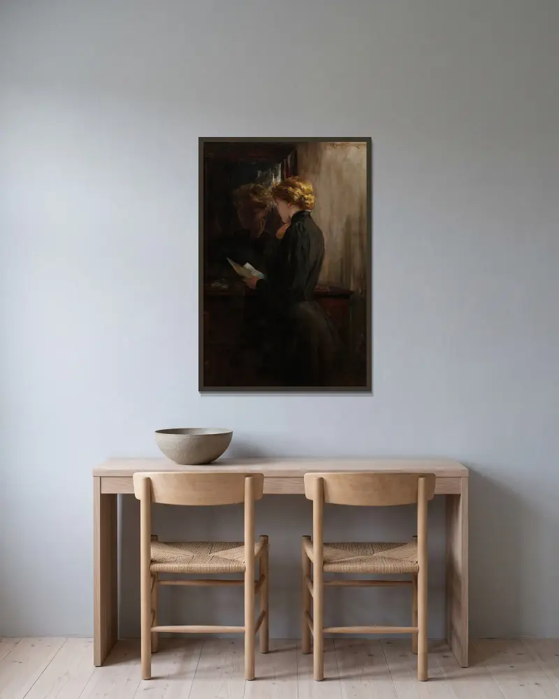 Großmutters Liebesbriefe von James Carroll Beckwith gerahmt an einer Wand