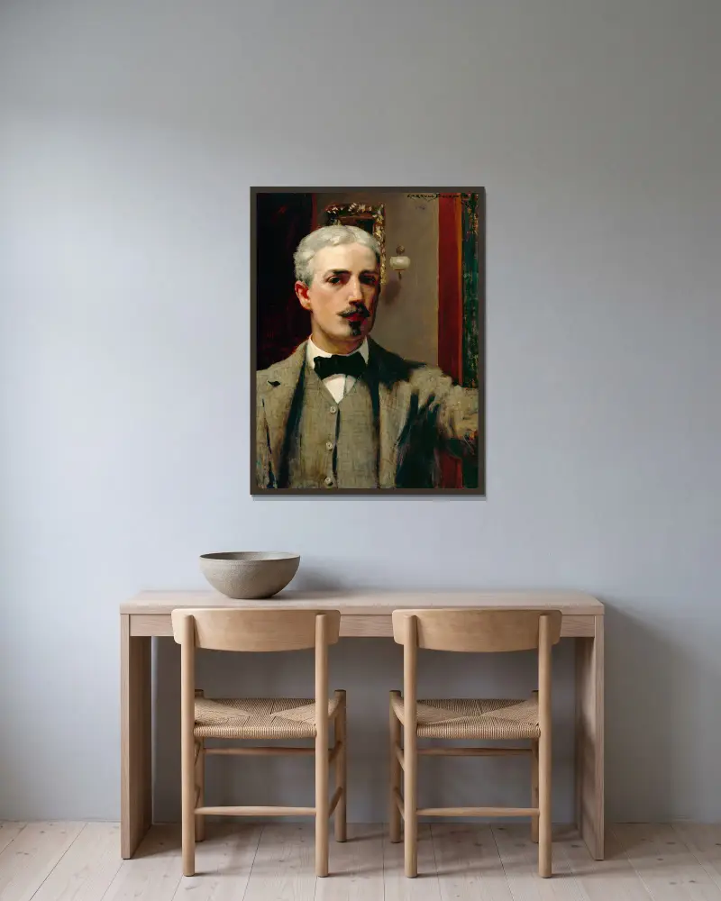 Self Portrait av James Carroll Beckwith inramad på en vägg