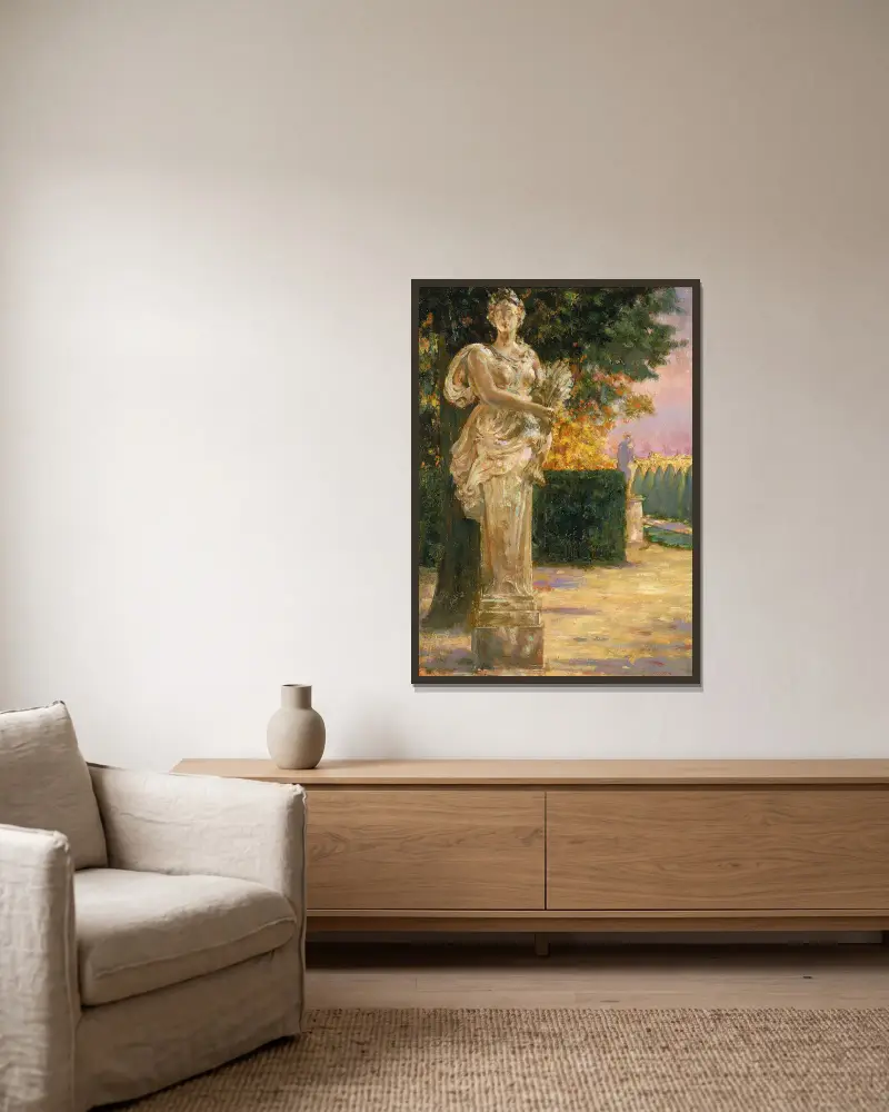 Terminalfigur av Ceres av James Carroll Beckwith inramad på en vägg