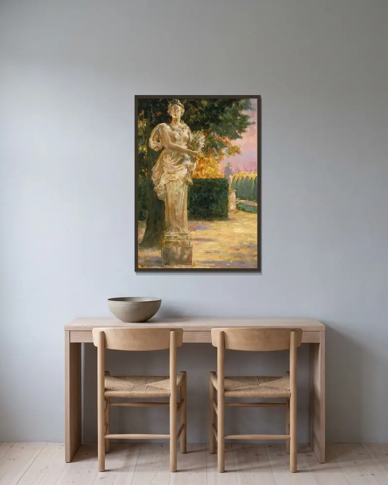 Terminalfigur av Ceres av James Carroll Beckwith inramad på en vägg