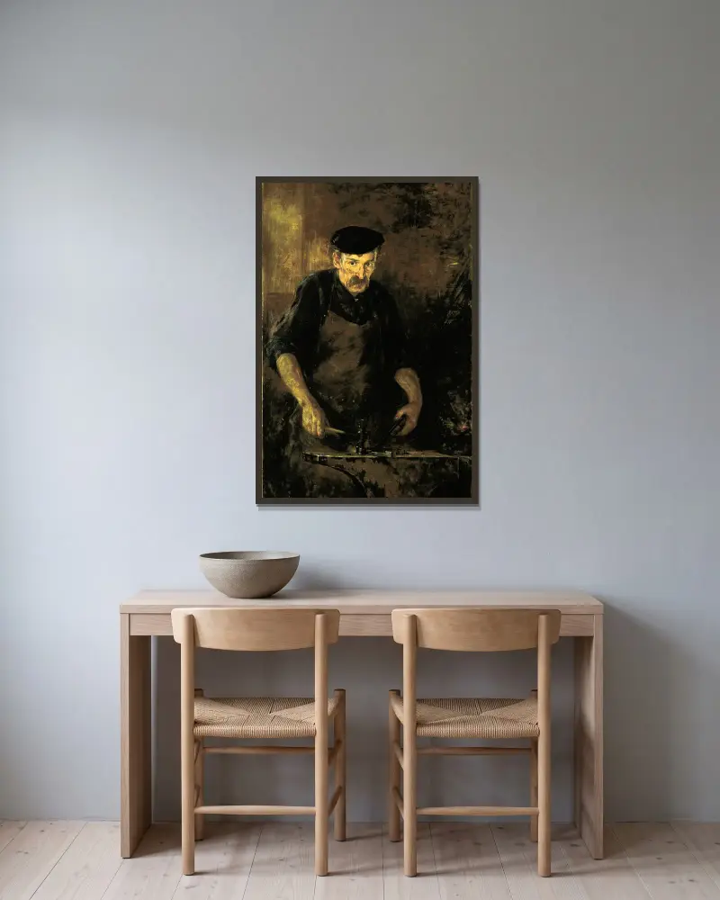 Der Schmied von James Carroll Beckwith gerahmt an einer Wand