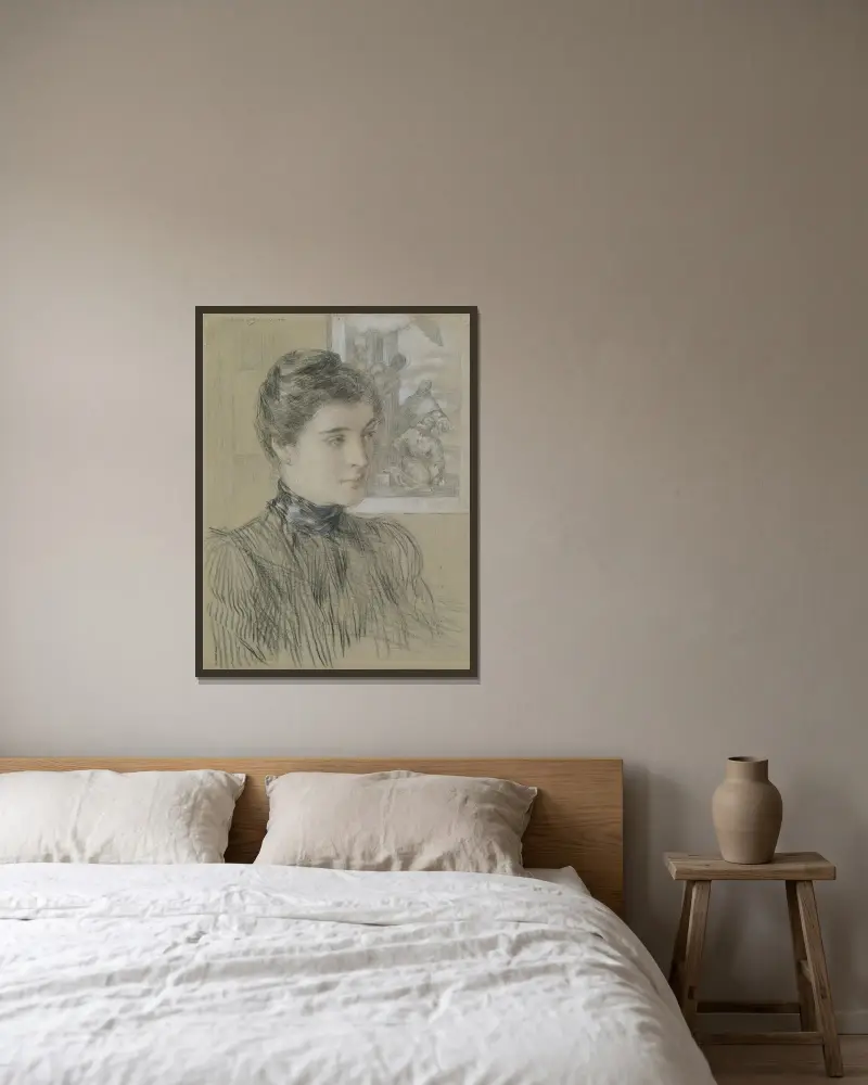Der Veroneser Druck von James Carroll Beckwith gerahmt an einer Wand