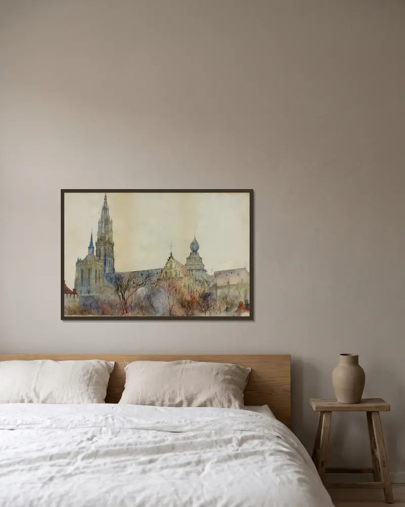 Antwerpener Kathedrale von Cass Gilbert gerahmt an einer Wand