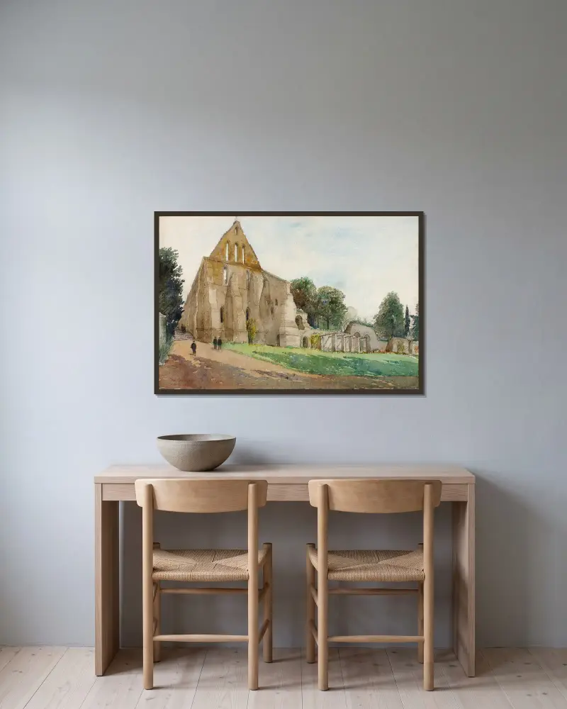 Battle Abbey av Cass Gilbert inramad på en vägg