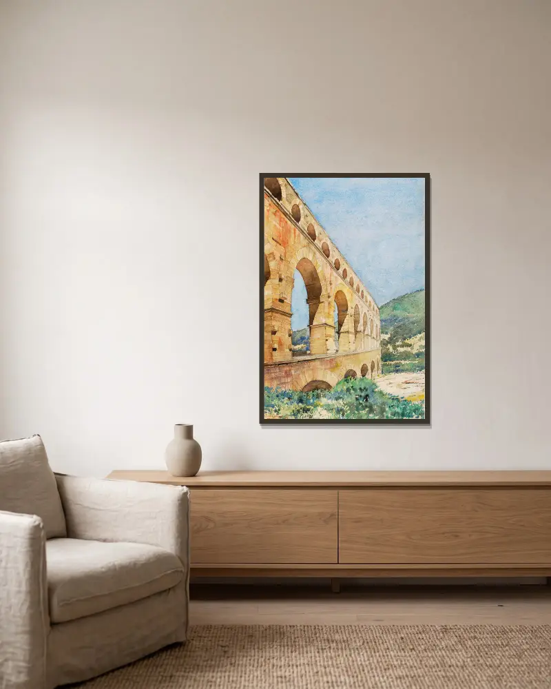 Pont du Gard, France av Cass Gilbert inramad på en vägg
