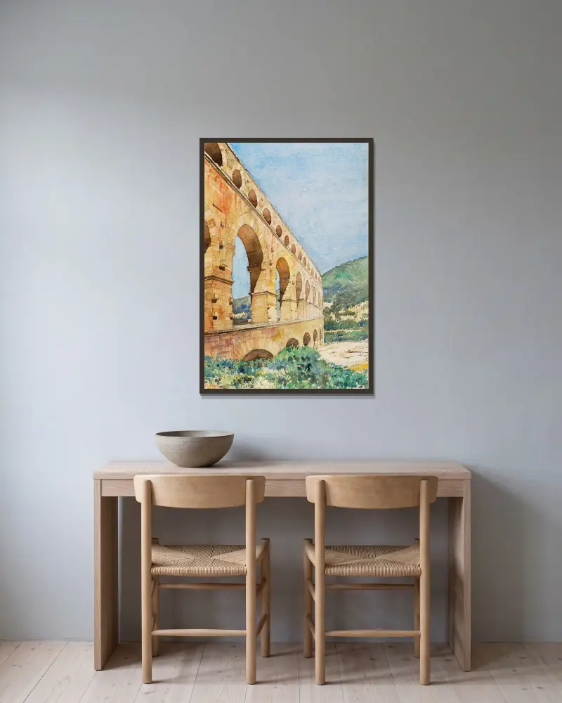 Pont du Gard, France av Cass Gilbert inramad på en vägg