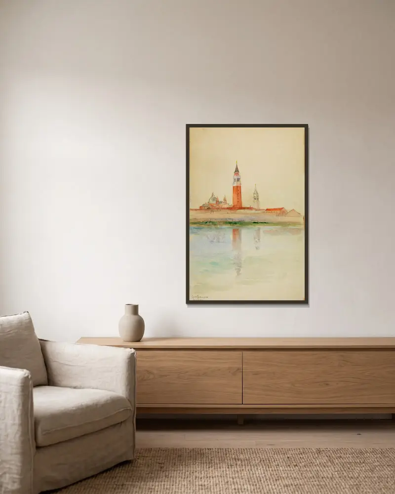San Giorgio Maggiore, Venice av Cass Gilbert inramad på en vägg