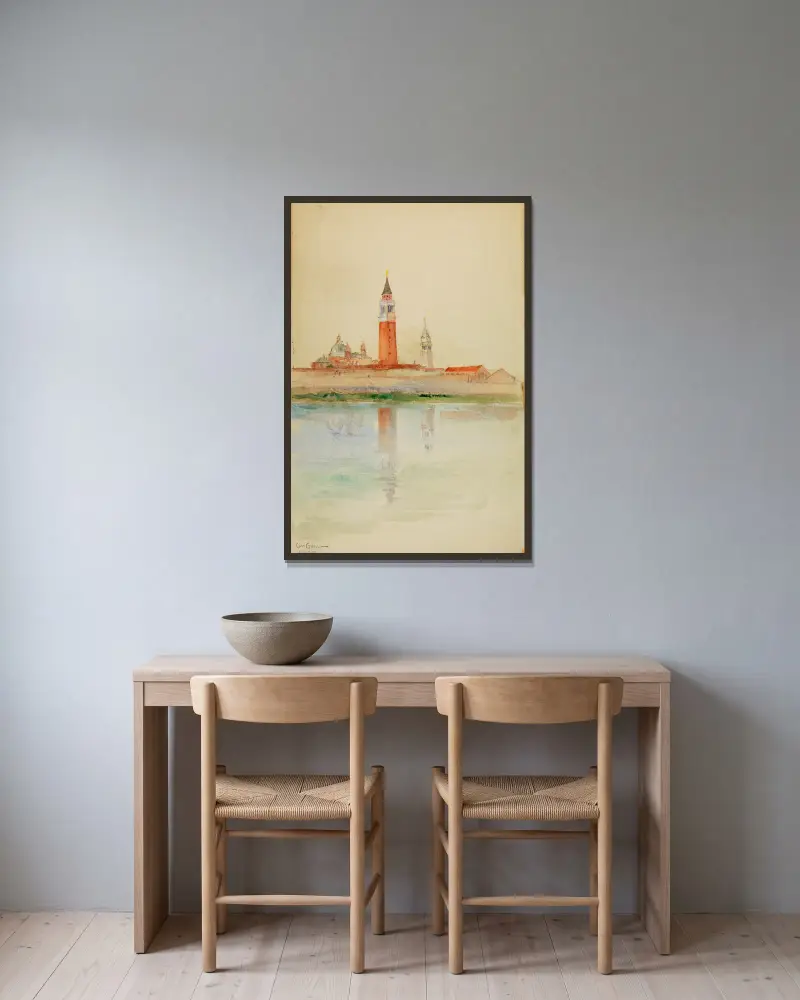 San Giorgio Maggiore, Venice av Cass Gilbert inramad på en vägg
