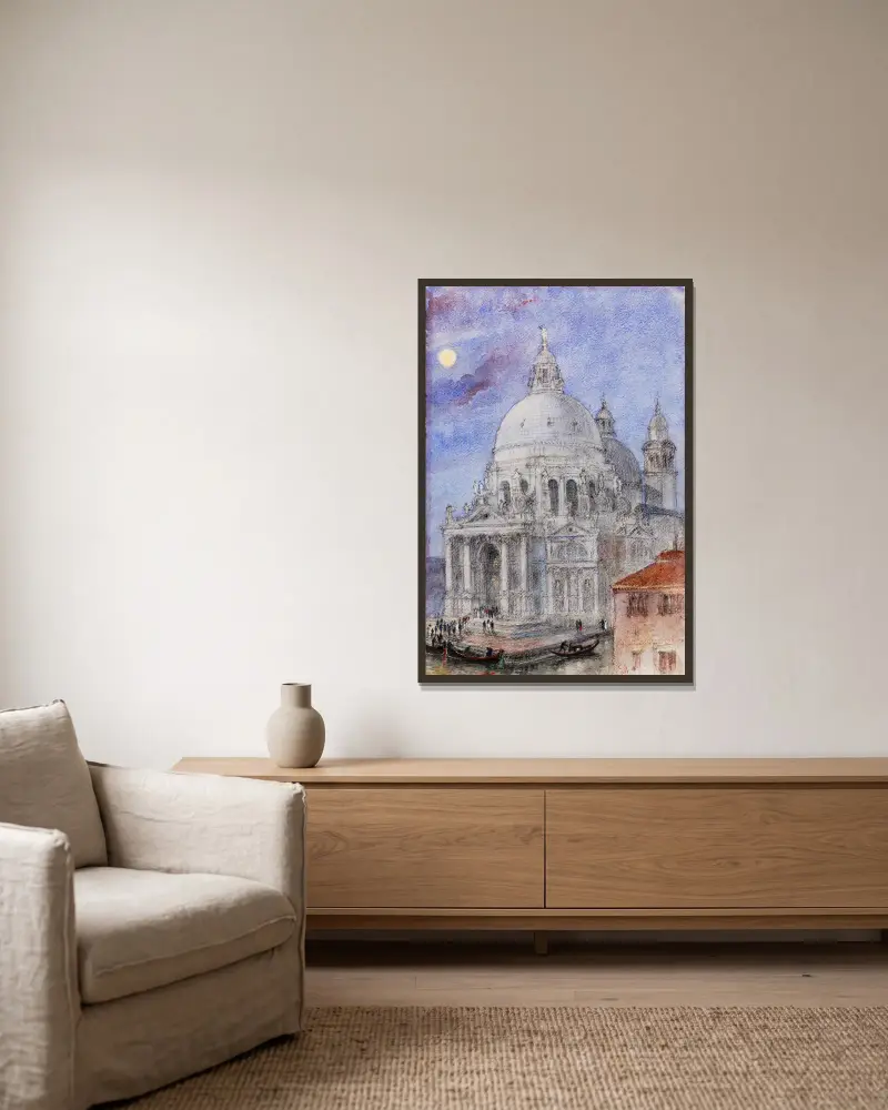Santa Maria della Salute, Venedig av Cass Gilbert inramad på en vägg