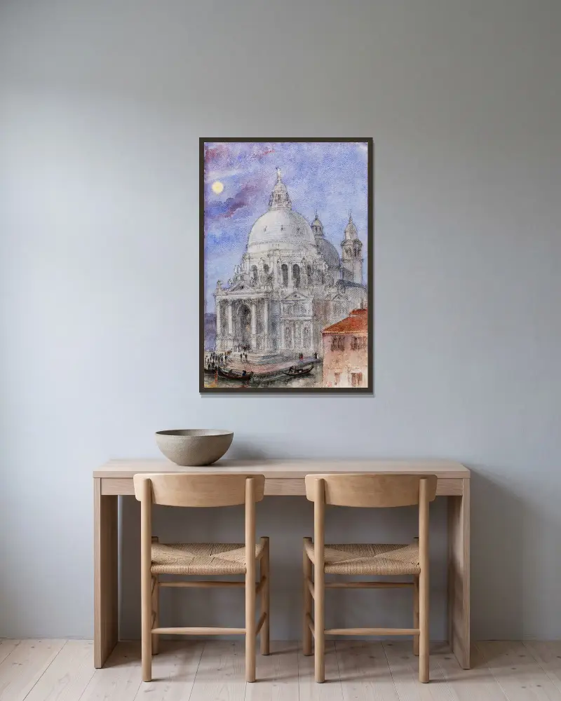 Santa Maria della Salute, Venedig av Cass Gilbert inramad på en vägg