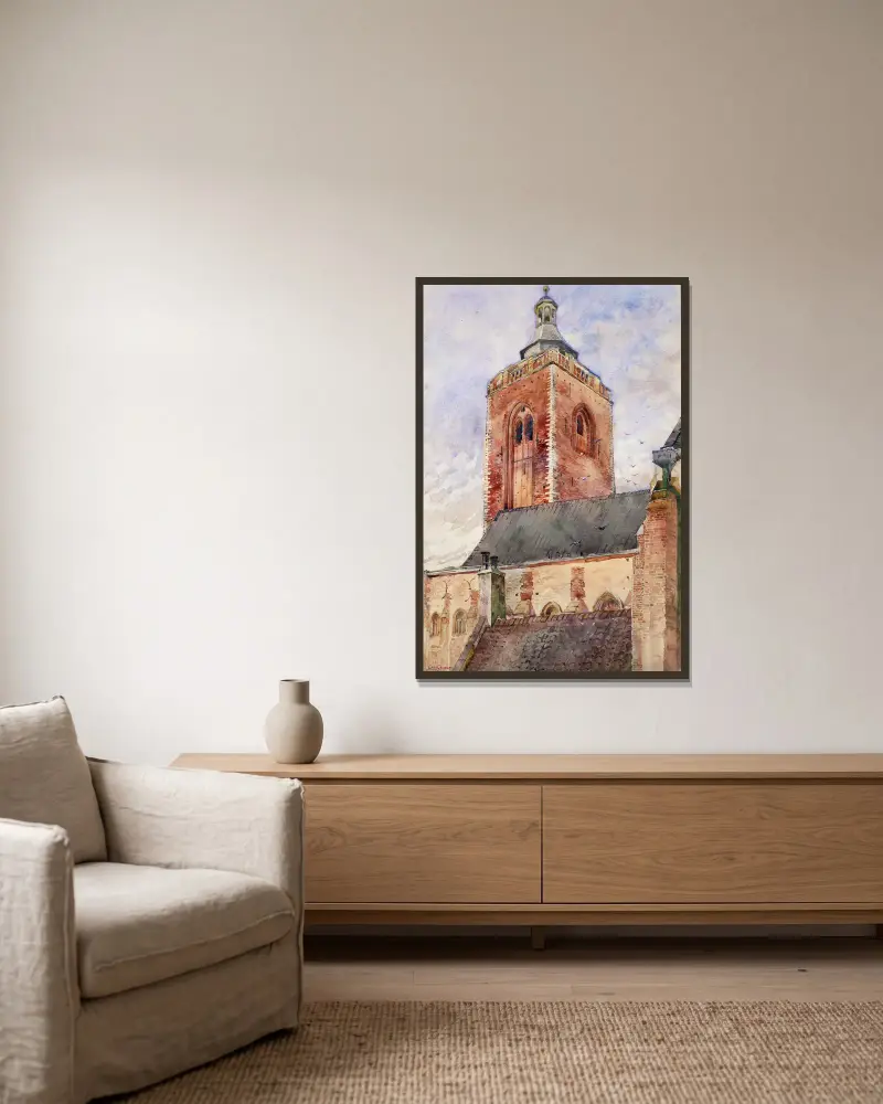Sankt Martins kyrka, Utrecht, Holland av Cass Gilbert inramad på en vägg