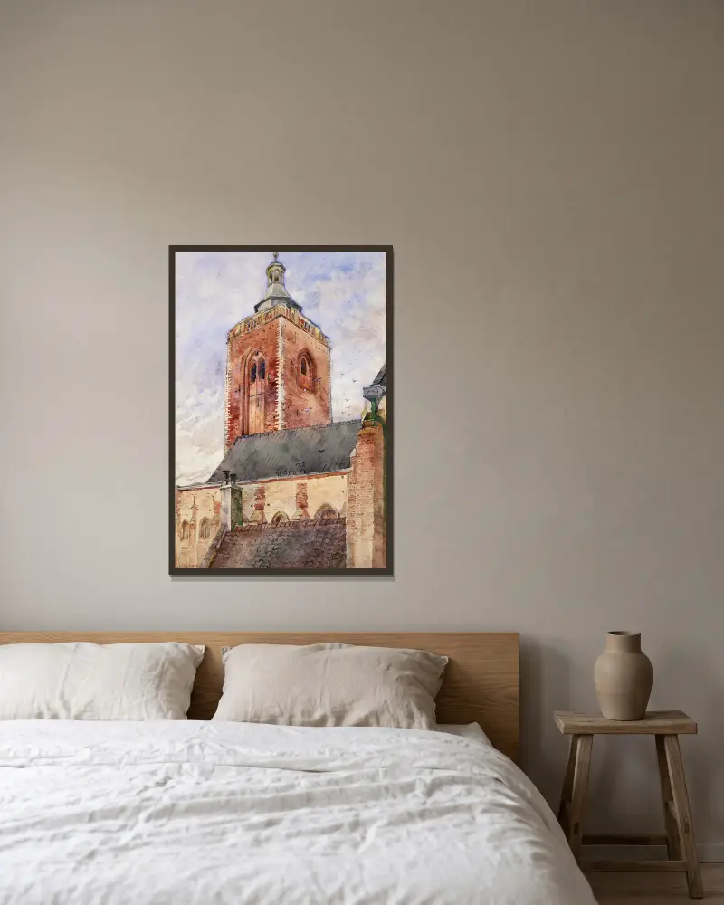 Sankt Martins kyrka, Utrecht, Holland av Cass Gilbert inramad på en vägg