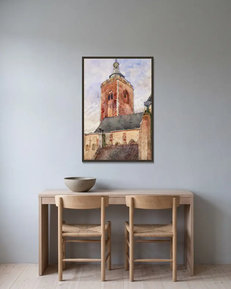 Sankt Martins kyrka, Utrecht, Holland av Cass Gilbert inramad på en vägg