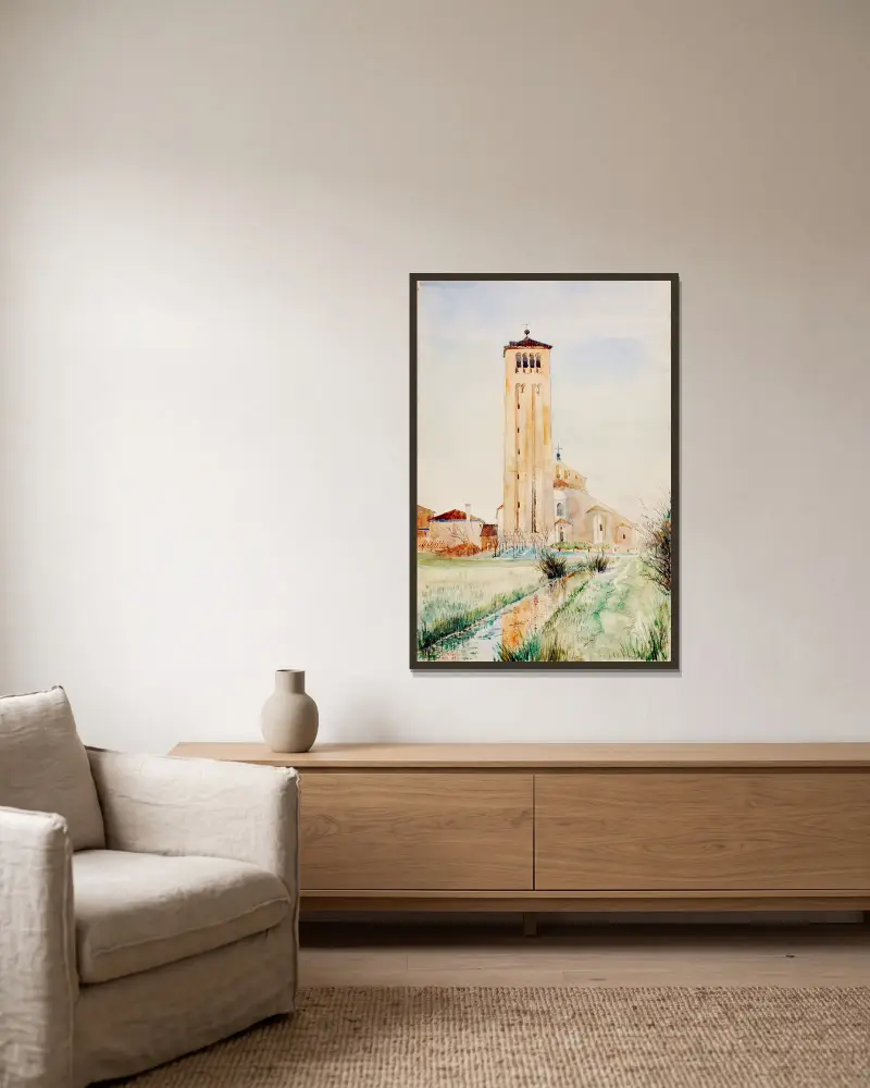 Der Turm, Kathedrale von Torcello von Cass Gilbert gerahmt an einer Wand