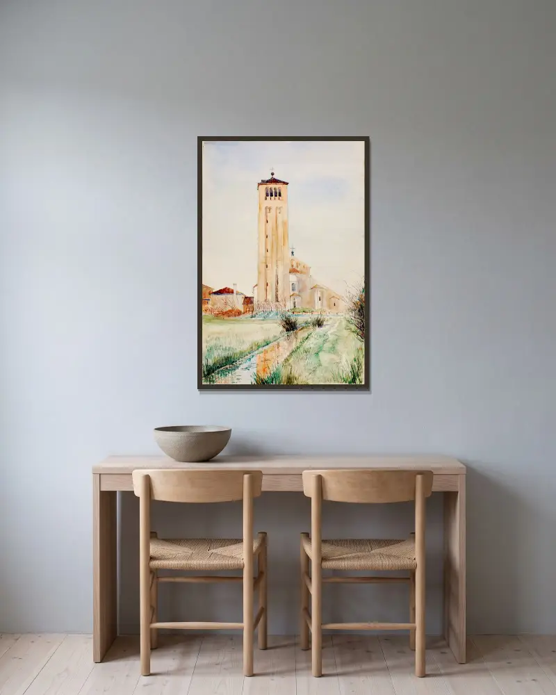 Der Turm, Kathedrale von Torcello von Cass Gilbert gerahmt an einer Wand